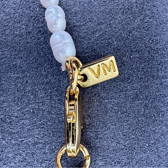 Vanessa Mooney Madison Pearl Heart Locket Necklace Gold Freshwater - Picture 8 of 9